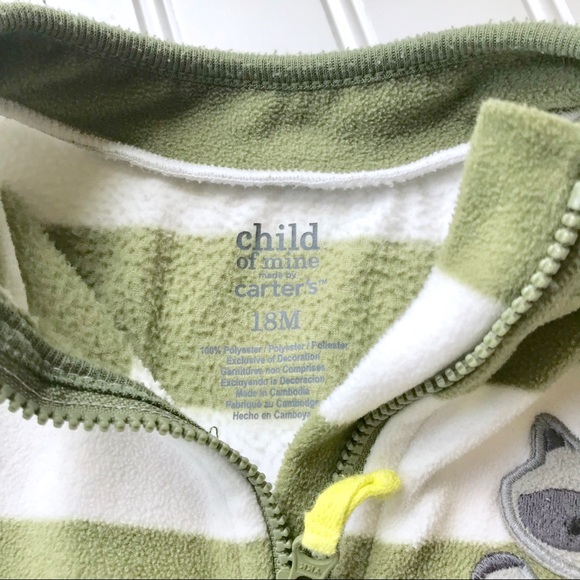 •Carter’s• raccoon fleece pjs - Picture 5 of 5